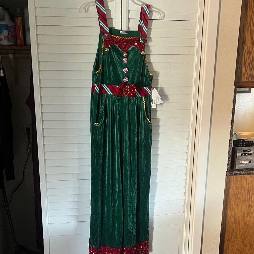 No Boundaries Green and Red Jumpsuit